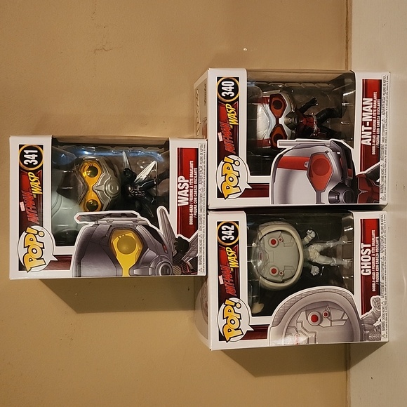 Funko Pop set of 3, Wasp No. 341, Ant Man No. 340 and Ghost No. 342 - Picture 1 of 6